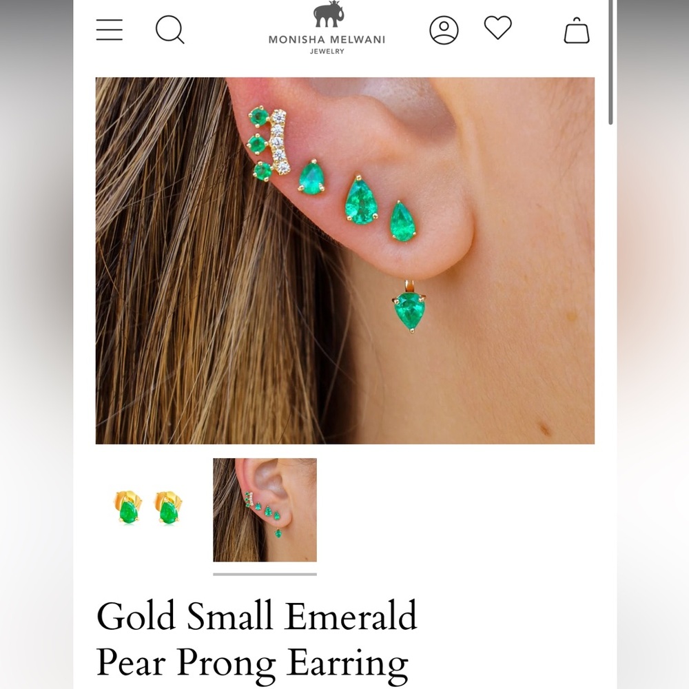 Gold and Green Emerald Earrings